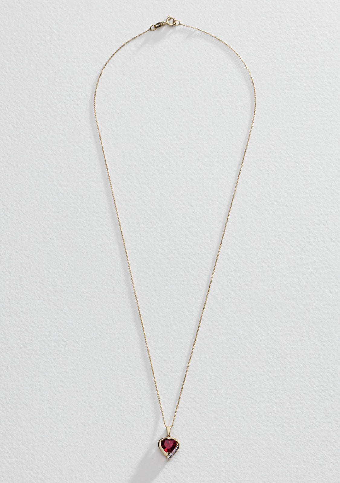 9ct Gold Played Ruby Diamond Necklace