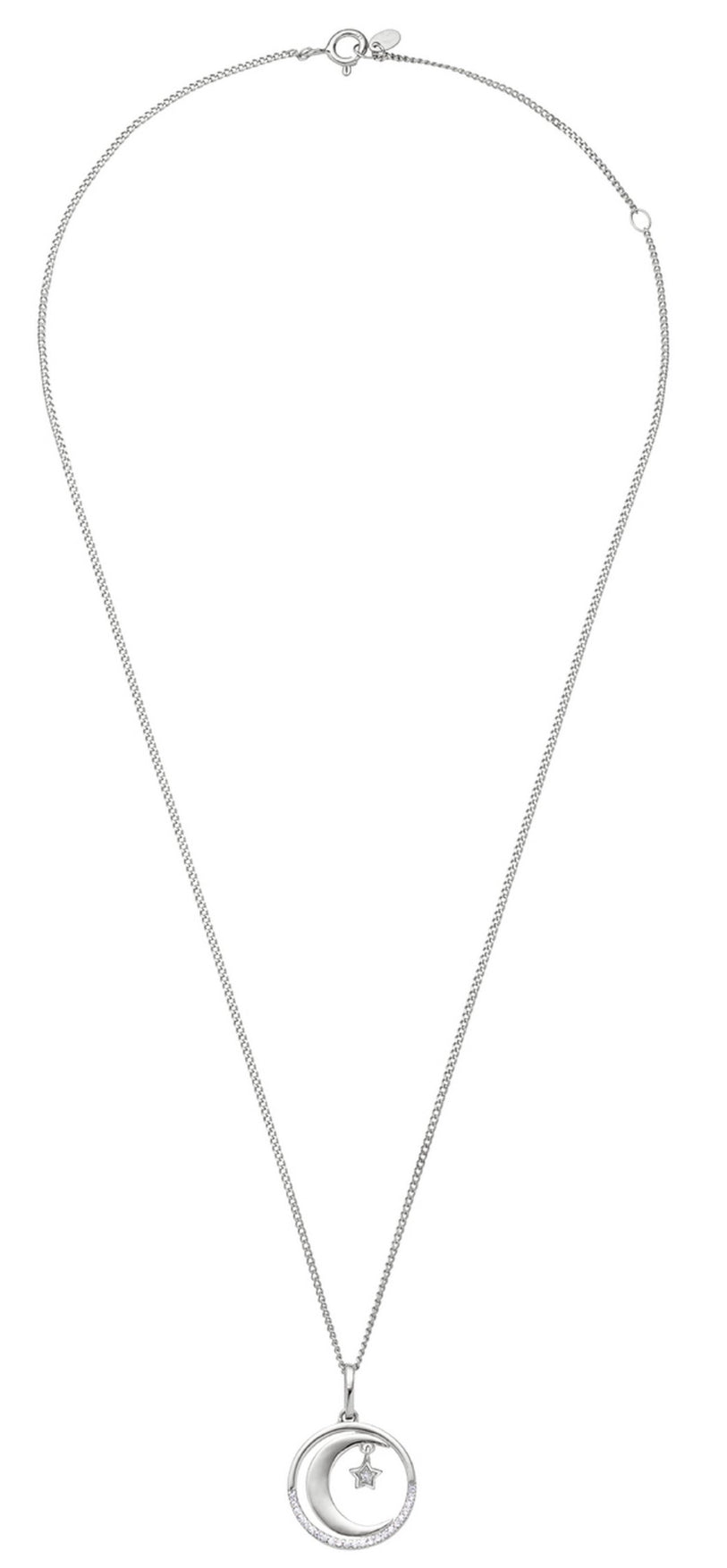 Silver Moon and Star Necklace