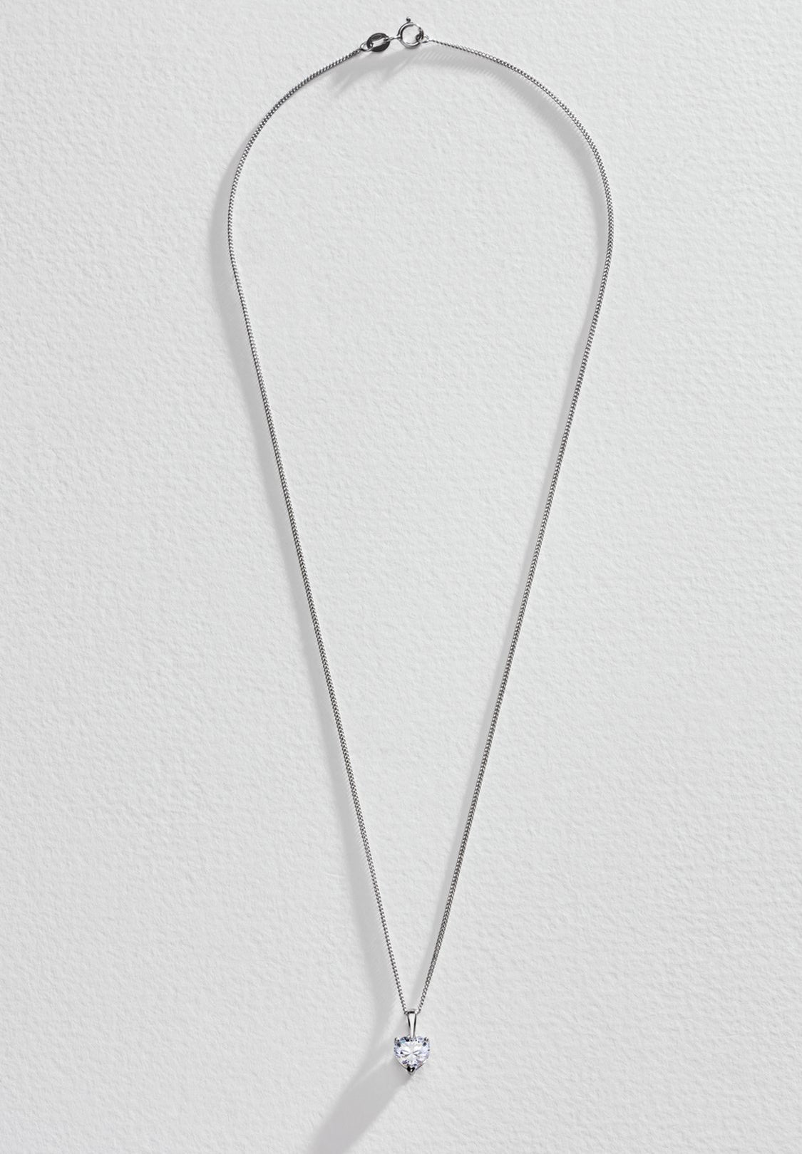 Silver Heart Diamond Necklace