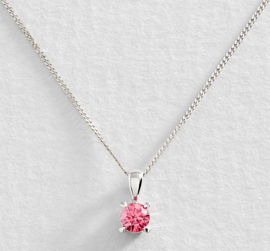 9ct Pure White Gold Pink 0.25ct Diamond